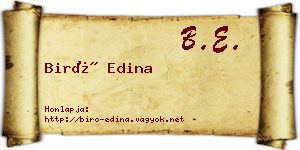 Biró Edina névjegykártya
